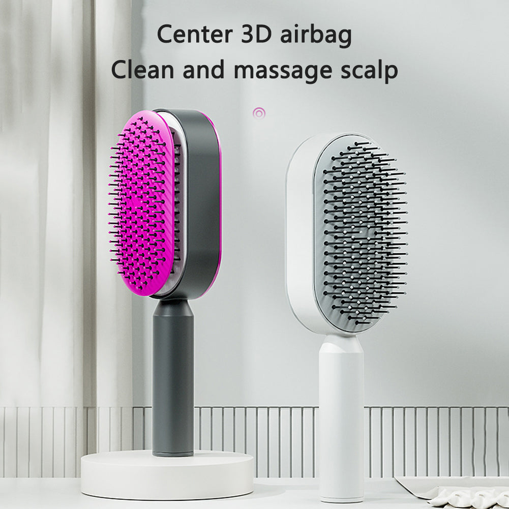 Self Cleaning Massage Scalp Anti-Static Hairbrush